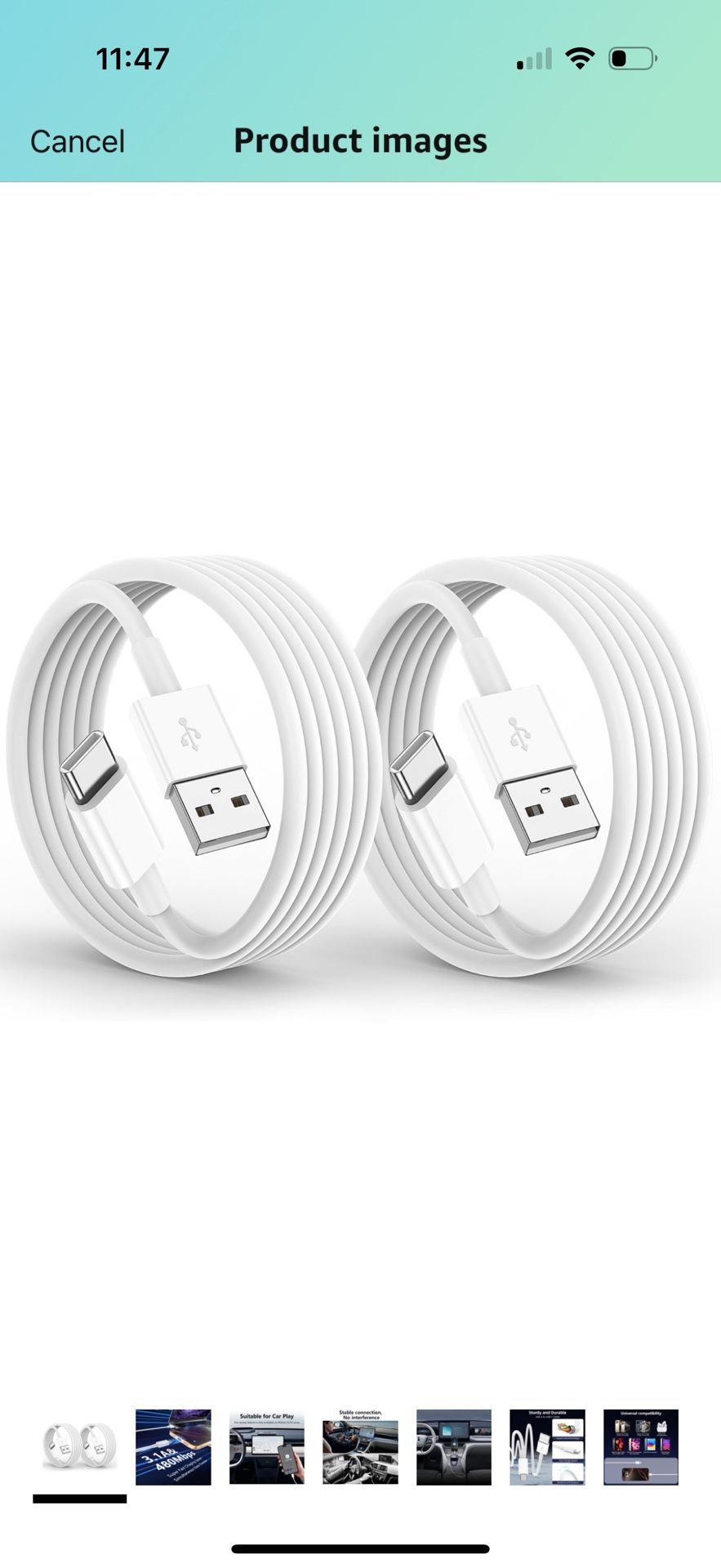 Charger Cable for iPhone 16/15 Plus/Pro/Pro Max,USB A to USB C Cable 3FT 2Pack,Car Fast Charging Cord for iPad 10th, iPad Pro 12.9/11,iPad Air 5th/4th