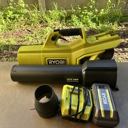 RYOBI 40V HP Brushless Whisper Series 160 MPH 650 CFM Cordless Battery Leaf Blower with 4.0 Ah Battery and Charger 