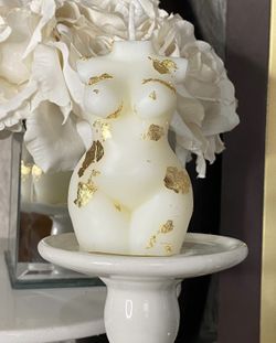 Handpoured Soy Wax Hand Painted Gold Leafing