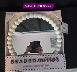 Beaded White Mirror-New