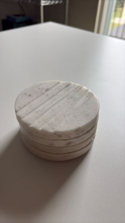 Round Marble Coasters Set of 4
