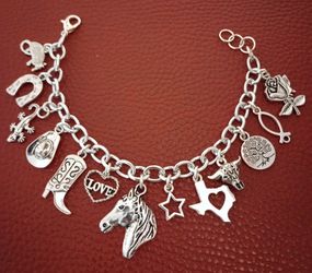 Silver-Tone Western Charm Bracelet