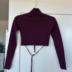 Zara Purple Cropped Long Sleeve