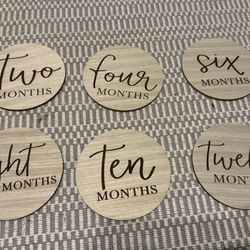 Month Baby Milestone Wood Circles