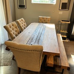 Dining Table With Bench And 4 Chairs