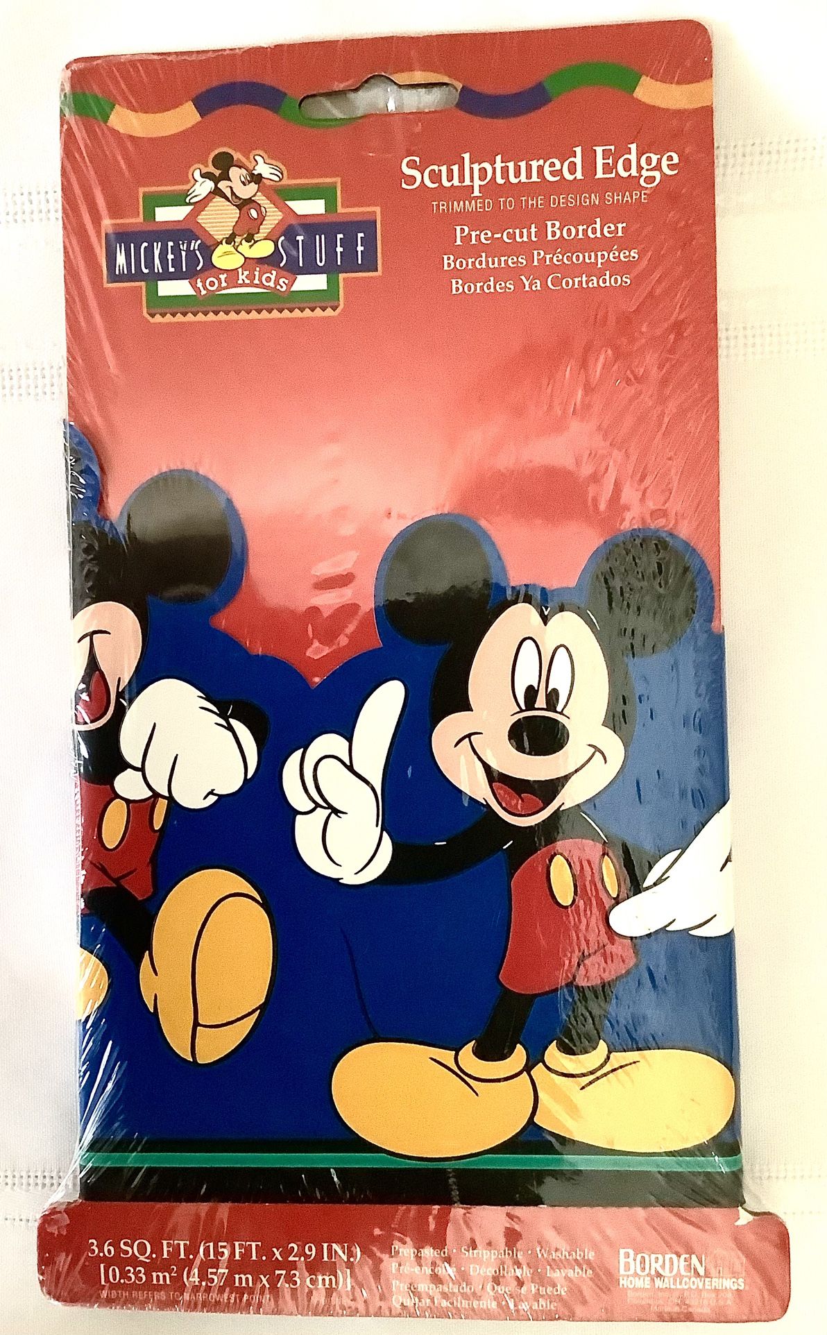 Sunworthy Sculptured Edge Mickey Mouse Wallpaper Border 15 ft