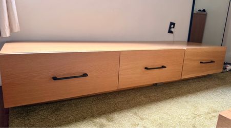 Custom Solid White Oak Media Console / Credenza
