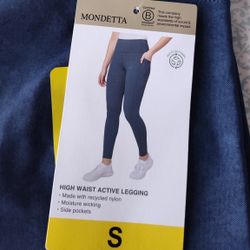 New High Waist Active Legging Made With Recycled Nylon With Side Pockets