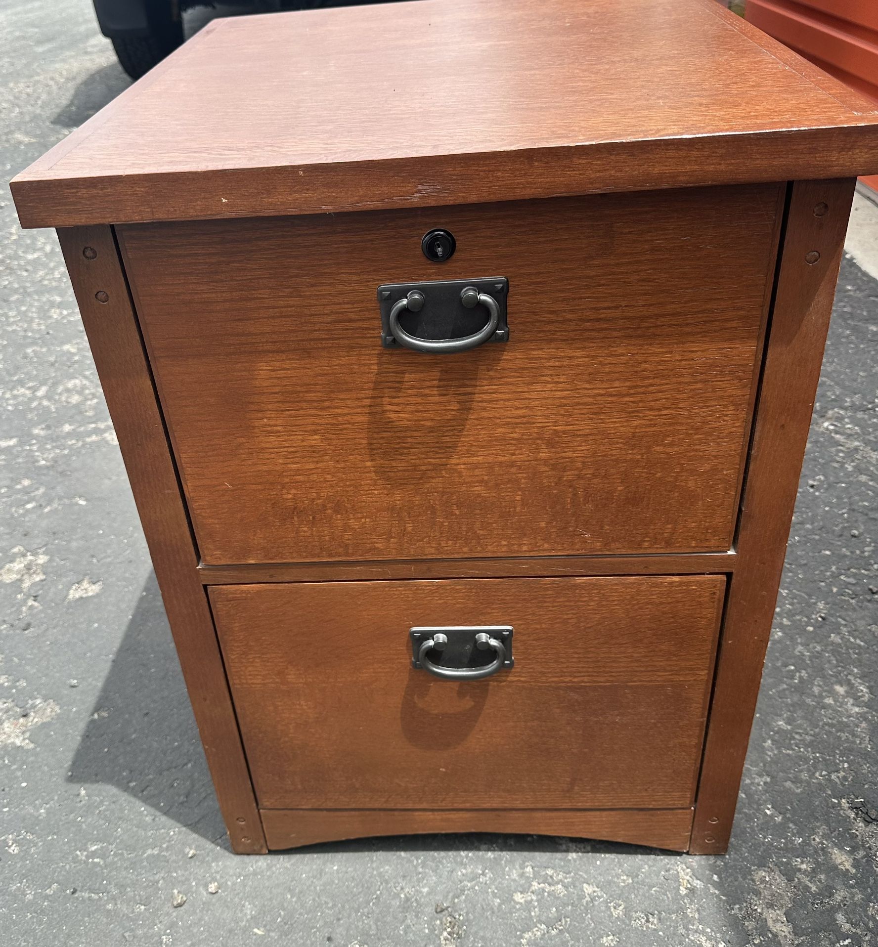 Wooden Filing Cabinet With Keys