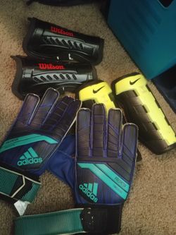 Soccer Gloves with Shin Gaurds
