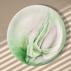 Martin Frères Limoges 1950s Hand-Painted Corn Wall Plate Charger Signed, 14”