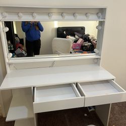 White Vanity & Chair