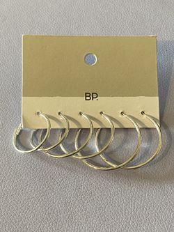 Silver Tone BP Hoop Earrings From Nordstrom 3 sizes Brand New With Tags