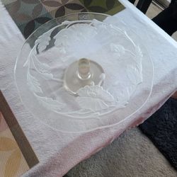 Heavy Glass Cake Plate