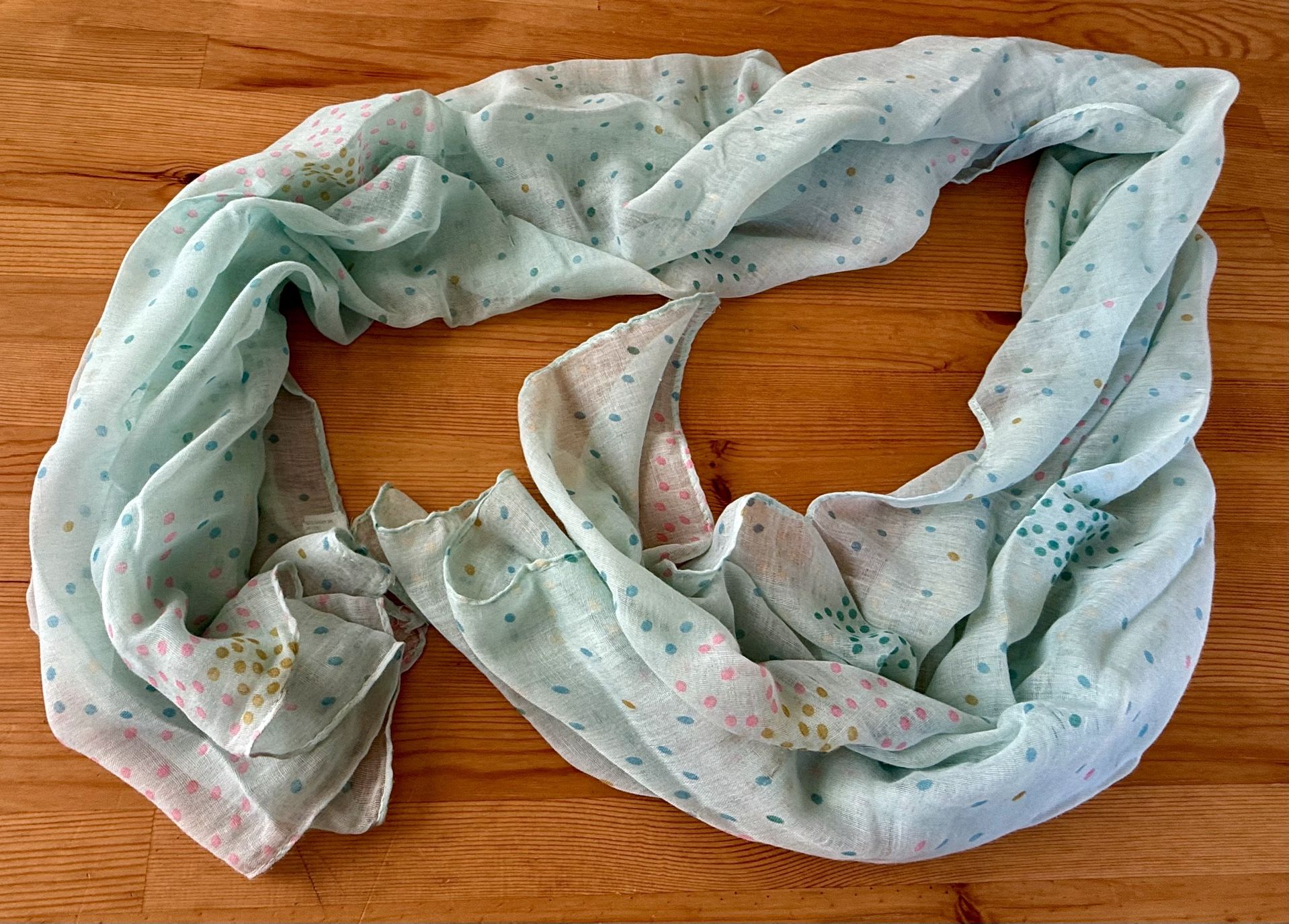 Polka Dot Scarf in Pastel Hues π