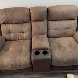 Brown reclining couch