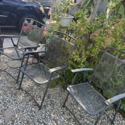 Folding Chairs Metal Set Of 3