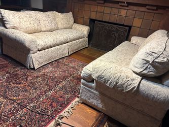 Pair of Damask Pattern Sofas by Homestead House