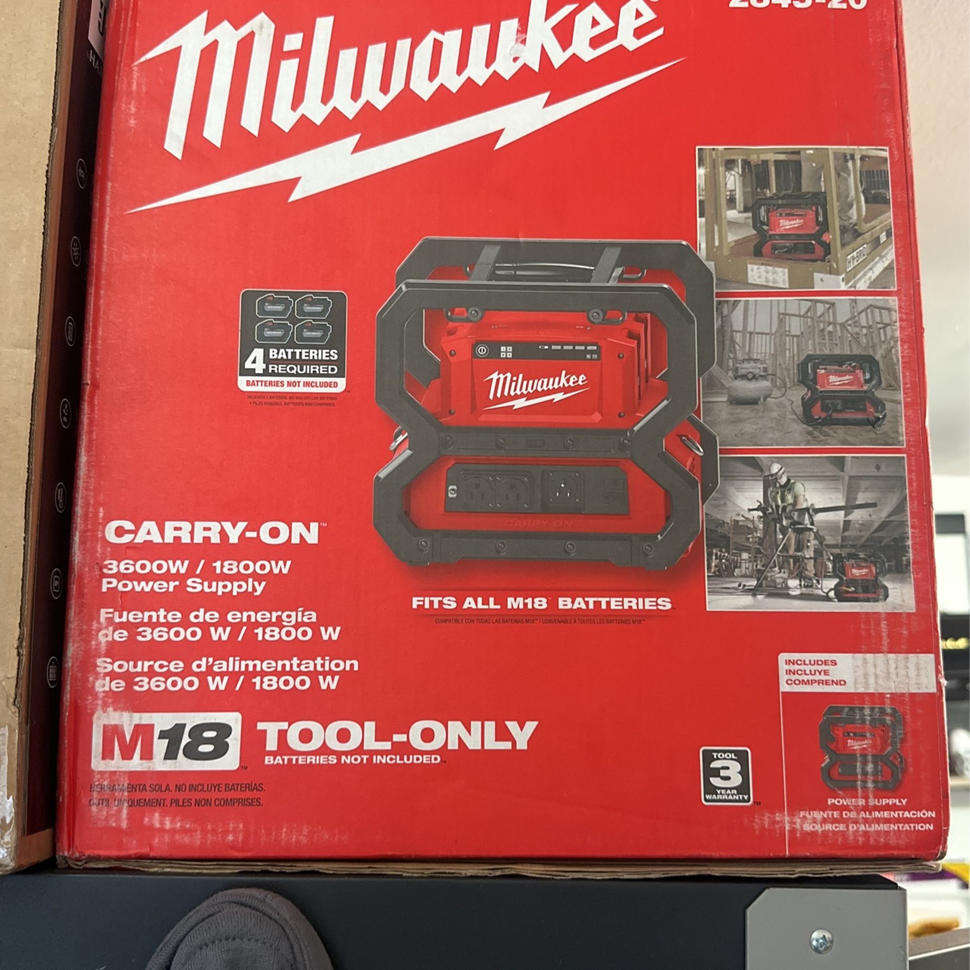 milwaukee m-18 “carry on” power supply/inverter