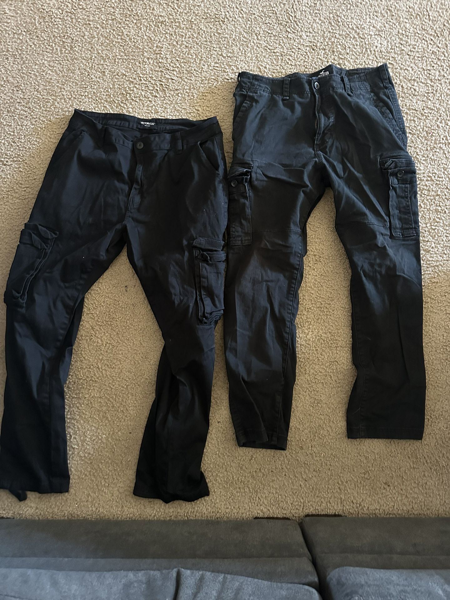 2 Pairs Of Black Cargo Pants