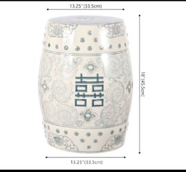 New Other JONATHAN Y 18" Chinoiserie Ceramic Drum Indoor/Outdoor Garden Stool