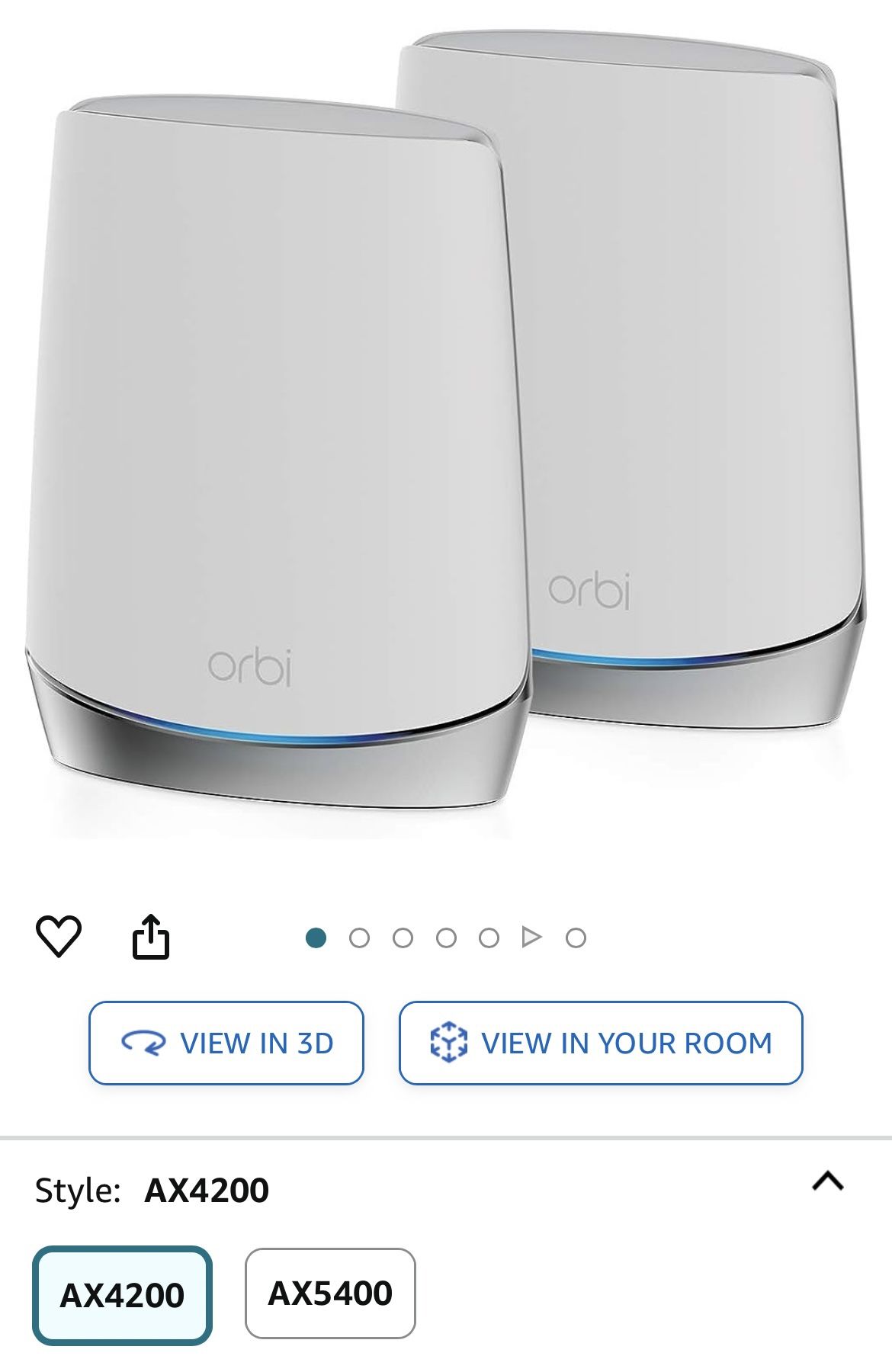 Orbi WiFi 6 Mesh System. Router With 2 Satellite Extenders. 