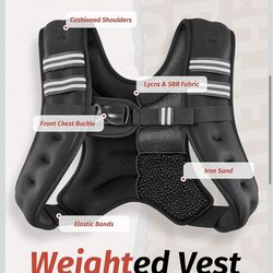 ZELUS Weighted Vest12lb with Reflective Stripe for Workout, Strength Training, Running, Fitness, Muscle Building, Weight Loss, Weightlifting Reg. Reta