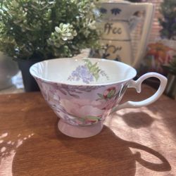 Stechcol “Peony Mist” Gracie Bone China  Teacup (lavender purple/pink)