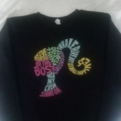 Barbie Motivational Quotes Sweat Shirt Youth XL