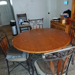 Wooden Table With 4 Chairs 