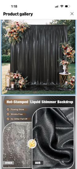 10x10FT Black Sequin Backdrop Curtain for Party - 2 Panels 5x10FT Wrinkle-Free Shimmer Drapes for Birthday, Wedding, Christmas, Decorations & Photogra