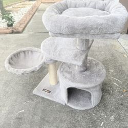Gray Kitten Climb & Play House Tower