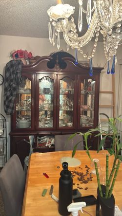 dark wood china cabinet