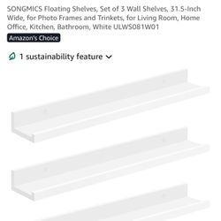 Set Of 3 Wall Shelves New