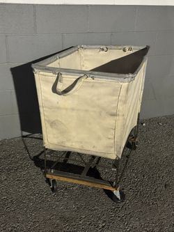 Rolling Canvas Laundry Cart