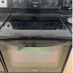 Whirlpool glasstop black stove