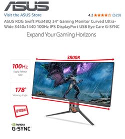 ASUS ROG Swift PG348Q 34" Curved Gaming Monitor