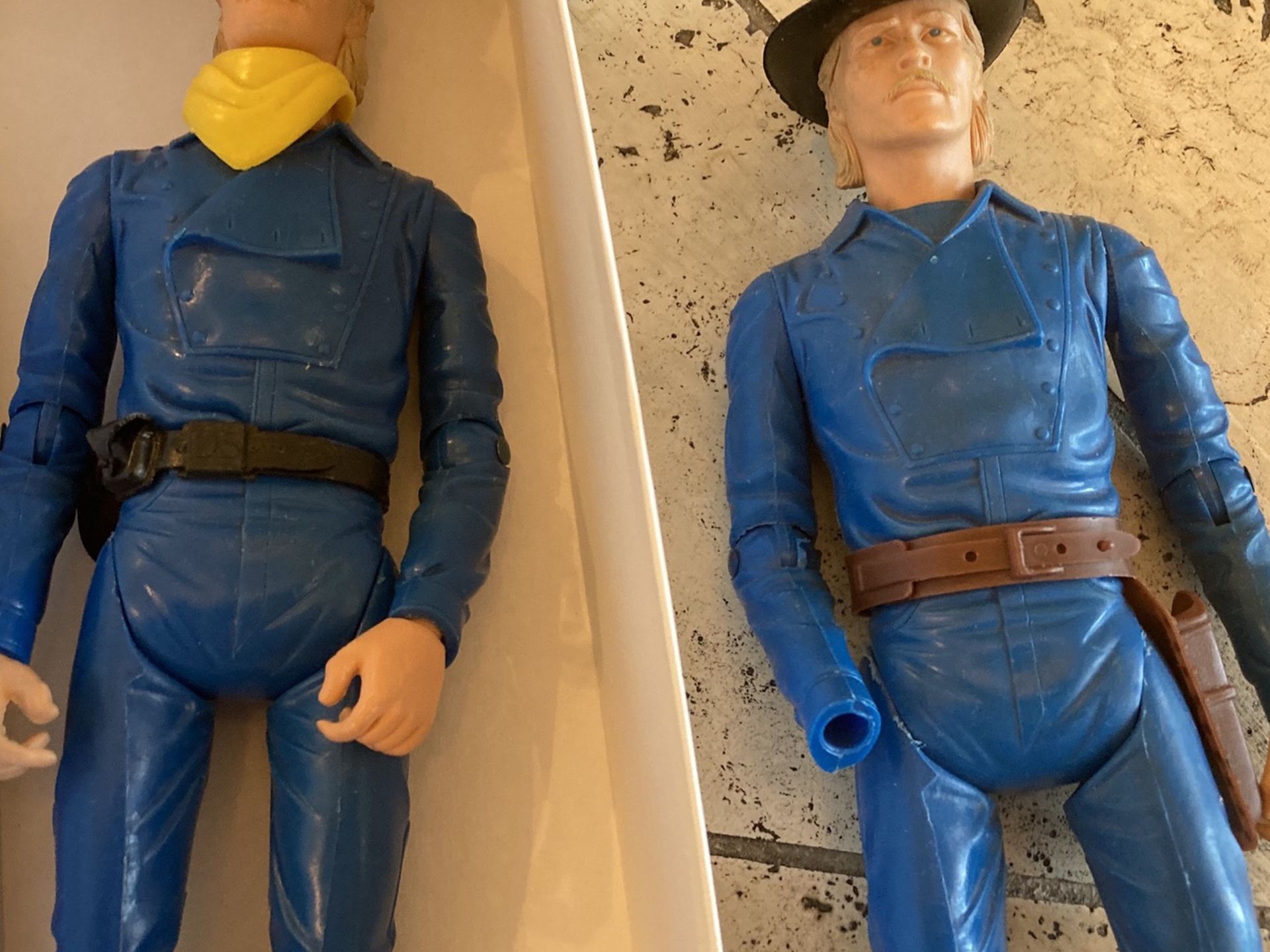 Lot of three vintage Marx Johnny West action figures accessories dolls 1960s General Custer toys old