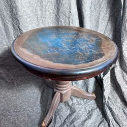 Upcycled Coffee Side Table With Copper Accents