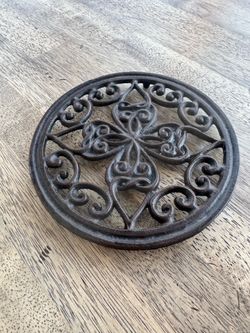 Set of two cast iron scrolls trivets/ feet matte finish