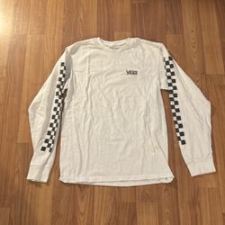 Vans Long Sleeve Tee With Checkered Sleeves