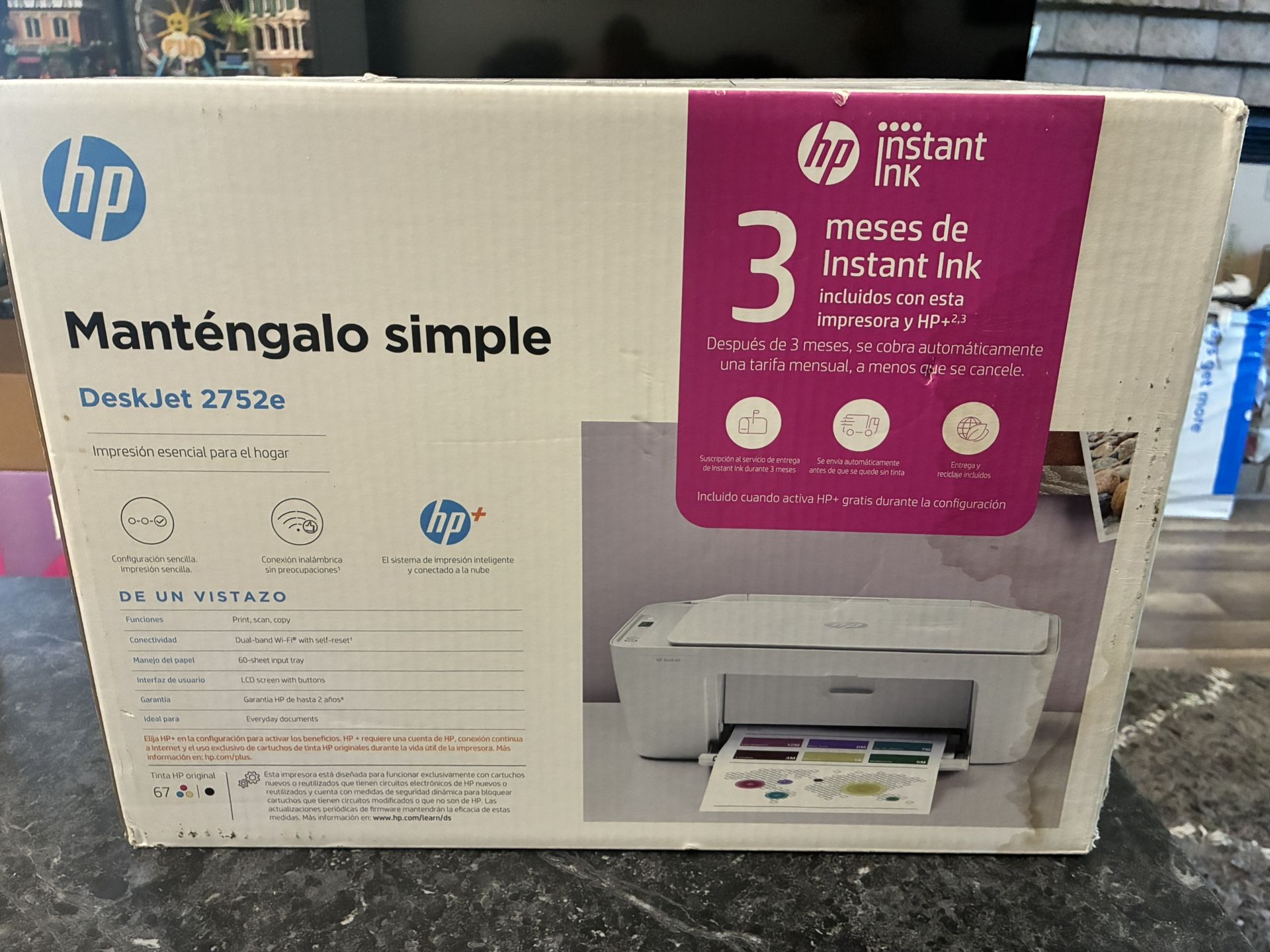 HP DeskJet 2752e All-In-One Wireless Color Inkjet Printer Brand New Sealed