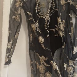 Bodysuit With Long Cardigan 