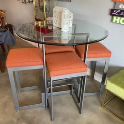 High Top Table With 4 Stools