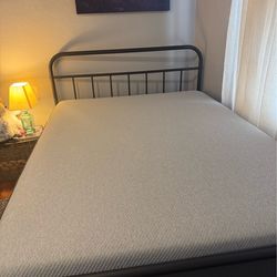 Queen bed frame and mattress