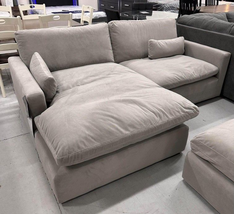 Gray Cloud Modular Plush Sectional Sofa Couch 