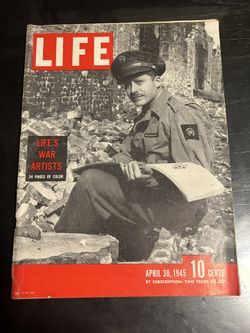 Original Life Magazine April 30, 1945-Life’s War Artists 