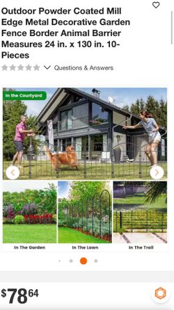 Metal decorative garden fence