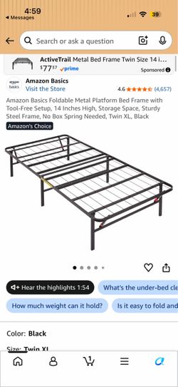 Foldable Twin Size Bed Frame
