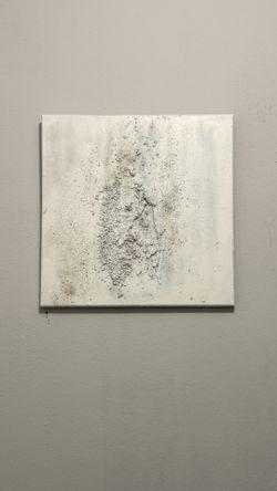 WHITE TEXTURED ABSTRACT CANVAS / 14x14